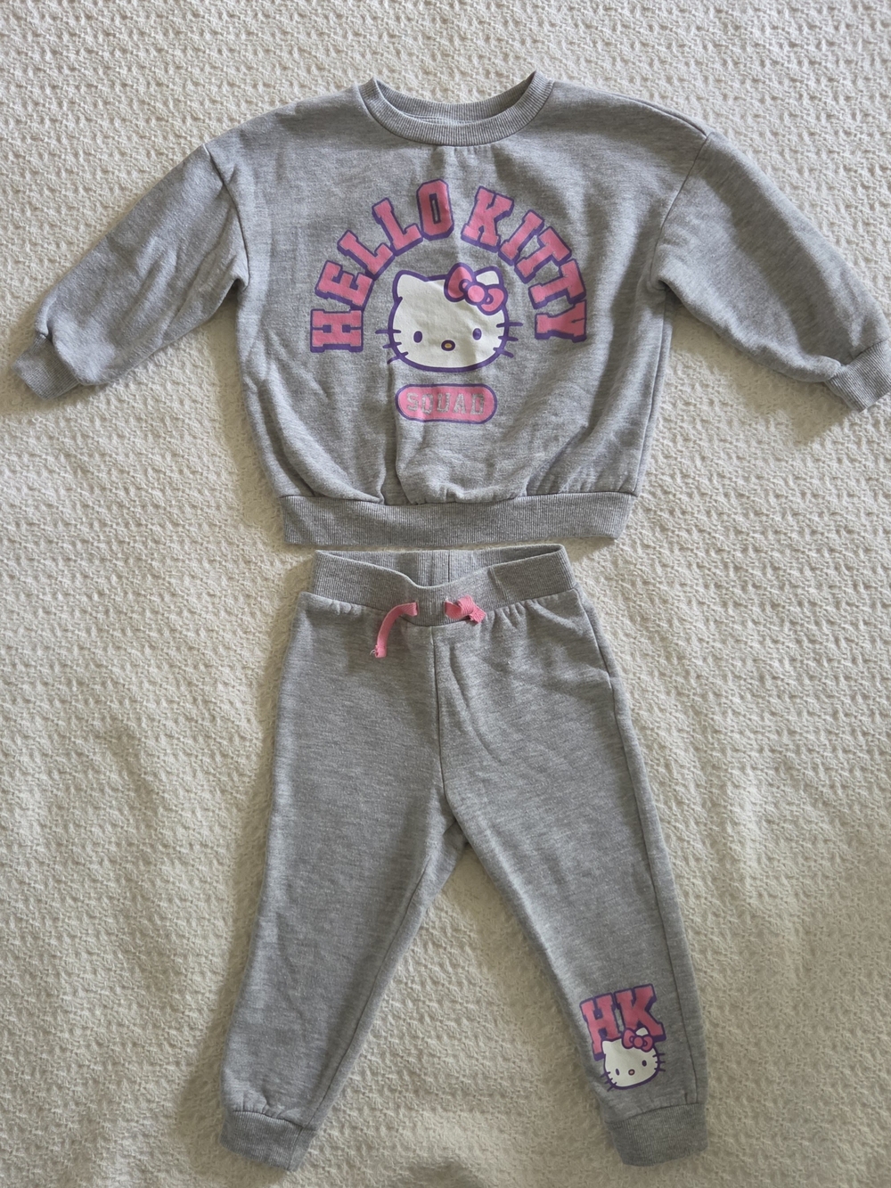 Hello Kitty Gray and Pink Sweatshirt & Jogger Set 2T